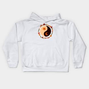 Floral Yin and Yang (2) Kids Hoodie